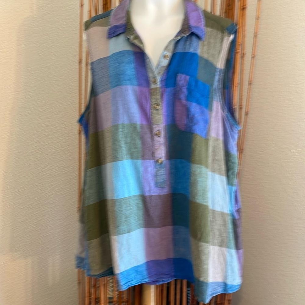 Cute Plaid XL Blouse